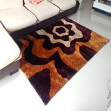 图案欧式韩国丝亮丝长毛地毯客厅沙发卧室地毯茶几垫时尚现代定制