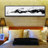 包邮卧室挂画壁画装饰画 床头手绘黑白极简宜家现代风格抽象油画