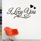 浪漫情人节我爱你英文字母 创意爱心咖啡店冷饮店装饰背景墙贴纸