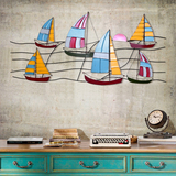 地中海铁艺帆船壁挂墙上装饰品创意家居卧室办公室咖啡馆墙面装饰