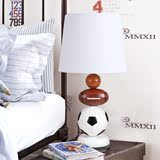 创意儿童房样板房美式足球台灯 个性可爱男孩房卧室床头灯 可调光