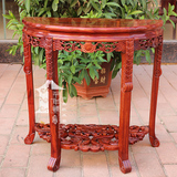 千年情古典红木家具 小叶红檀 半圆形半月桌 边几 角几 墙边桌
