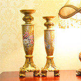欧式古典树脂道具蜡烛台 美式家居客厅餐桌装饰摆件婚庆用品礼品