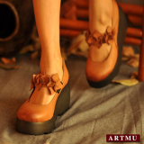 ARTMU阿木原创甜美花朵牛皮单鞋大坡跟防水台森女系优雅高跟女鞋