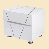 卧室实木床头柜特价白色高档烤漆现代简约欧式简易整装2门床头柜