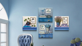沙发背景墙挂画地中海装饰画壁画客厅欧式组合无框画抽象画床头画