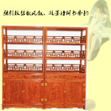 红木家具仿古典实木文件储物书柜橱非洲黄花梨木书架明式三层书柜