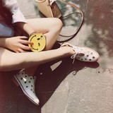 2016夏季新款真皮镂空系带罗马凉鞋英伦风女鞋学生凉鞋洞洞鞋皮鞋