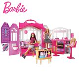 新品芭比闪亮度假屋礼盒 Barbie娃娃公主换装 女孩玩具礼物包邮