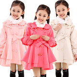 新款童装女童修身风衣春秋装中大童女孩韩版长袖儿童中长款外套潮