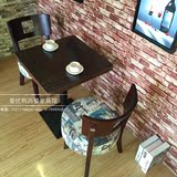 定制 西餐厅餐桌椅咖啡厅桌椅甜品奶茶店港式茶餐厅实木桌椅组合