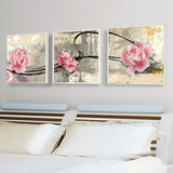 云图 温馨淡雅卧室挂画壁画墙画玫瑰床头装饰画客厅餐厅新房装饰
