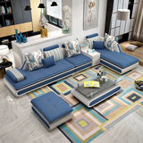 现代简约 新款 布艺沙发组合大户型小户型皮布沙发三人客厅可拆洗