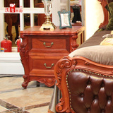欧式红木古典床头柜精致手工雕花打蜡工艺床头柜 缅甸花梨木家具