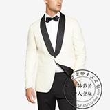 男士白色结婚礼服西装定制 白色婚庆宴会西装定做新郎白西服订做