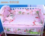 包邮 可拆婴儿床围五件套件套纯棉布料 婴儿床品 床围套件 可定做