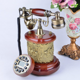 瞧赢创意仿古电话机时尚欧式复古电话机实木电话机高档家用电话机