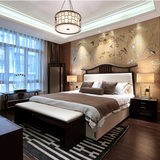 新中式床实木双人床卧室床2米酒店简约现代水曲柳婚床样板房家具