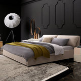 北欧简约卧室布艺床 软床小户型1.8米双人床 软包布床可拆洗婚床