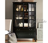 美克美式单个书柜定做美式乡村纯实木书架立柜书房储物柜实木家具