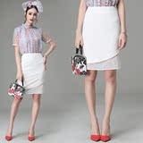 2016新款韩版白色雪纺半身裙夏中裙大码包臀裙高腰女装包裙子显瘦