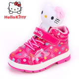 hello kitty凯蒂猫童鞋 秋冬款加厚女童运动鞋高帮儿童运动鞋