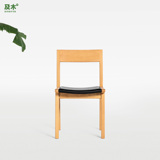 及木家具 北欧现代简约实木椅子 榉木时尚设计真皮实木餐椅YZ033