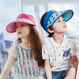 韩国BG夏天男童女童时尚帽空顶帽大帽檐吸汗遮阳帽子儿童防晒帽潮