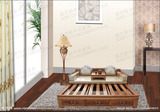 新中式禅意推拉罗汉床纯实木床塌 厚围板雕花榆木推拉罗汉床