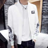 春秋季薄款男士外套青年韩版修身大码夹克衫青少年学生日系上衣服