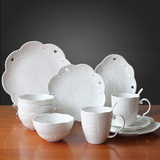 景德镇陶瓷器欧式创意餐具骨瓷纯白餐具套装碗碟套装盘子结婚礼物
