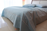 外贸床单单件纯棉双人纯色 简约全棉床单1.5米1.8米床加厚特价