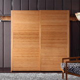 地中海卧室2门组合板式移门大竹衣柜推拉门可定制 至为高端竹家具