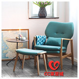 日式沙发椅单人布艺实木椅创意设计师椅子丹麦宜家客厅家具休闲椅