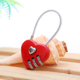 创意个性爱心造型钢丝线三位可爱密码锁挂锁箱包锁小锁普通密码
