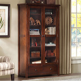 美式实木双门书柜、欧式简约多层书柜、地中海做旧风格储物柜特价