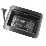 贝桥 LD-0416滑盖式桌面插座 多媒体插座 多功能线盒 USB线信息插