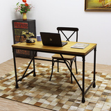 美式实木书桌电脑桌复古办公桌办公室桌子写字台工作台学习桌特价