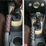 汽车手刹套 排档套红酒三件套安全带套通用自动挡把套真皮挡位套