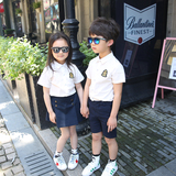 小学生校服短袖套装幼儿园园服夏装新款韩版英伦风学院风男女定制