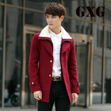 GXG男士大衣男毛呢外套青少年羊毛呢子风衣商务男装中长款夹克潮