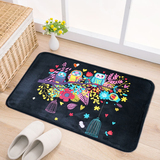 包邮个性创意动物猫头鹰卡通浴室地毯吸水长方形客厅卧室家用脚垫