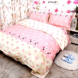 笠枕套被单被套单件三四件套包邮热卖粉色小猪卡通可爱床单纯棉床
