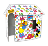 儿童新款益智涂鸦创意DIY纸玩具互动游戏 迪士尼米老鼠房子帐篷屋