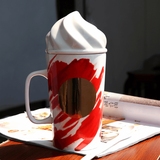 星巴克限量陶瓷马克杯16oz美版圣诞杯个性冰淇淋杯盖咖啡茶水杯子