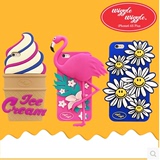 韩国立体火烈鸟iPhone6S手机壳苹果6Plus雏菊冰淇淋硅胶保护套5s