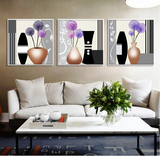 臻理 客厅装饰画 卧室玄关沙发背景墙餐厅三联画油画布微框 挂画