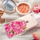 玫瑰金粉色桃花苹果6 iphone6s plus 原创意手机壳透明软送数据线