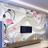 欧式3d立体大型壁画客厅沙发电视背景墙纸壁纸现代简约粉色玫瑰花