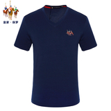 皇家保罗夏季新款 多色纯色短袖T恤 保罗鲨鱼系列款男短袖T恤v领